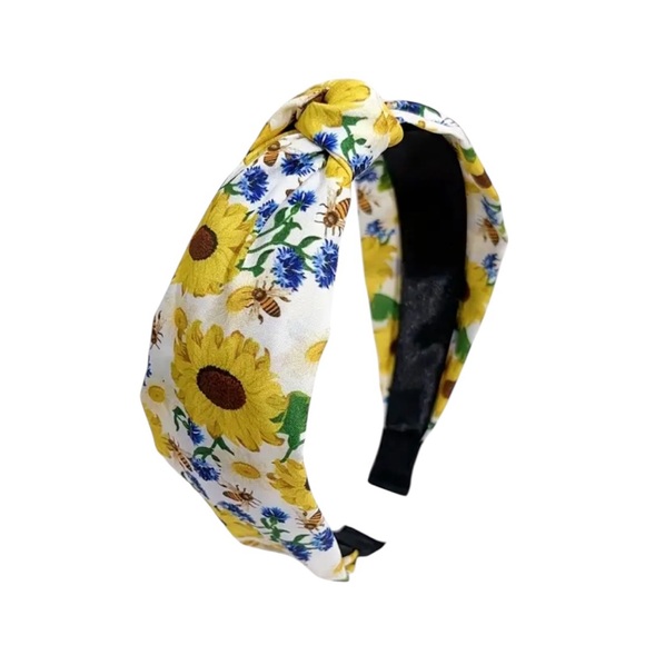Whimsy_and_Lily Accessories - 💖 3/$30 💖 Sunflowers & Bees Print Floral Knotted Headband